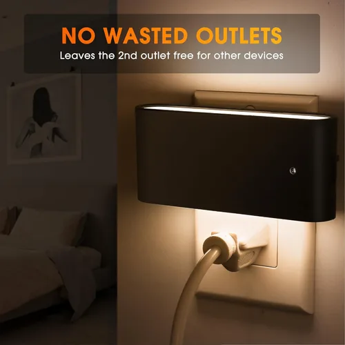 Miniatura 2 de Briignite Luces nocturnas enchufables a la pared, paquete de 2, luz nocturna LED con sensor de luz del atardecer al amanecer, enchufe de luz