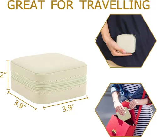 Miniatura 2 de Joyero pequeño, organizador de joyas de viaje, caja de joyería portátil de viaje, mini almacenamiento portátil, caja de almacenamiento para anillos