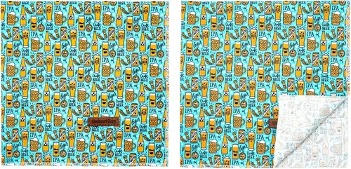 Miniatura 4 de Lionheart Glory Bandana para perro, bufanda azul para perro, estampado de cerveza, ajustable para perros pequeños a grandes