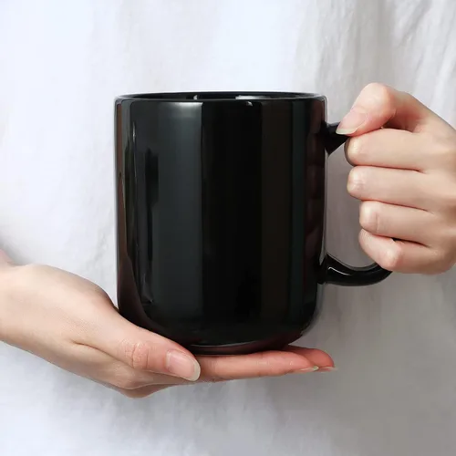 Miniatura 5 de M016 - Taza de café grande de 20 onzas, taza de té grande de cerámica con asa para papá y hombre, juego de 2, color negro