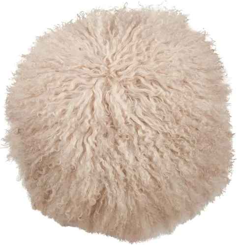 Saro Lifestyle Almohada de piel de cordero mongol rellena de poliéster Ostra