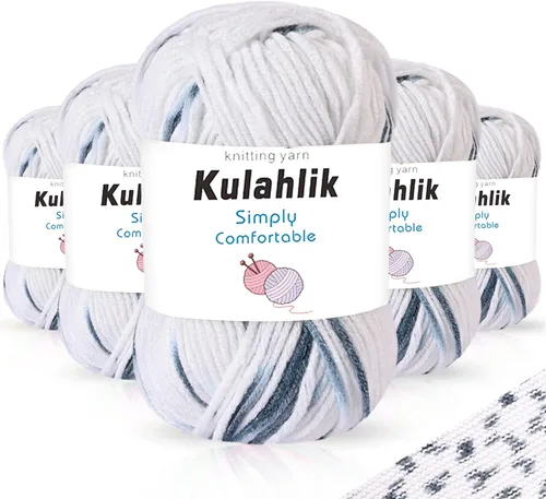 Miniatura 20 de 50g (1x50g) Hilo Acrílico para Crochet y Tejido, Hilo Degradado Colorido, 1 Rollo de Madejas, Hilo Acrílico Multicolor, Perfecto para Proyectos