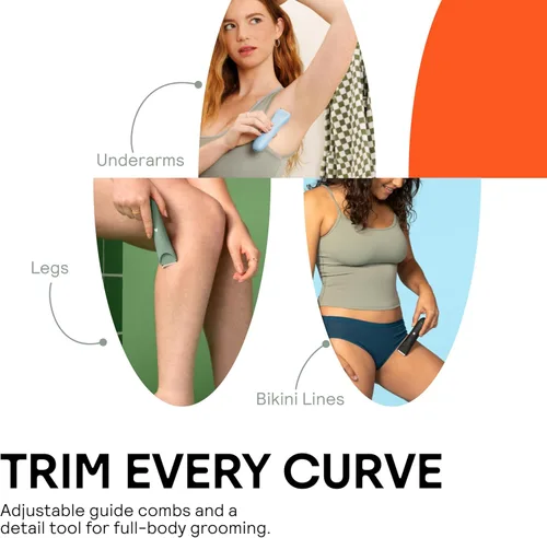 Miniatura 3 de MERIDIAN Slimmer Trimmer – Afeitadora eléctrica para mujer, recortador de línea de bikini y pelo púbico, recargable e impermeable, sin dolor, Salvia