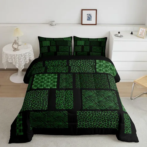 Miniatura 21 de Juego de ropa de cama individual de piel de cebra, guepardo y leopardo, para niños y adultos, juego de edredón de piel de animales salvajes