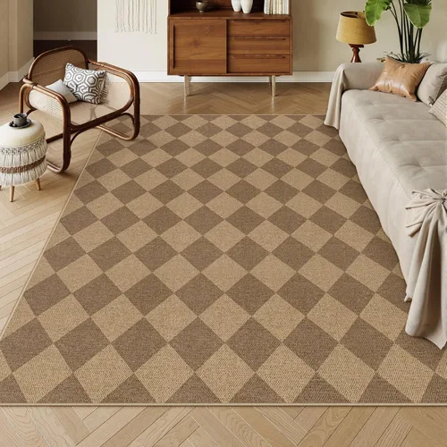 Miniatura 26 de Lahome Alfombra de yute a cuadros fácil 2'x3', alfombra pequeña para entrada, antideslizante, alfombra para la puerta delantera de la cocina