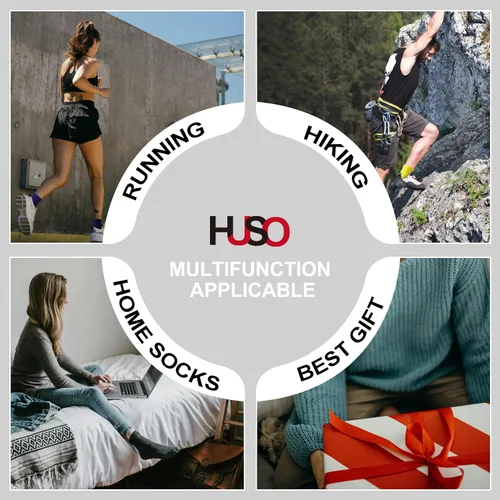 Miniatura 6 de HUSO Performance - Calcetines deportivos de compresión para hombre y mujer, 1,2,3,4,6 pares