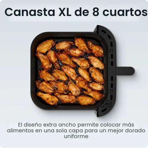 Miniatura 6 de Chefman Freidora de aire Crispinator 7 en 1 con capacidad de 8 cuartos de galón, temperatura máxima de 450 °F y tecnología TurboFry Pro
