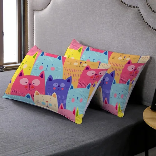 Miniatura 3 de BailiPromise Juego de edredón con diseño de gato lindo para niños, ropa de cama de dibujos animados para mascotas, 3 piezas, tamaño Queen para niños