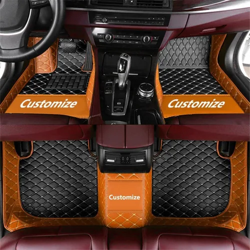 Miniatura 7 de Alfombrillas de cuero personalizadas para automóvil, personalizadas, para camión, sedán, cupé y SUV, revestimientos de lujo con diamantes (beige)