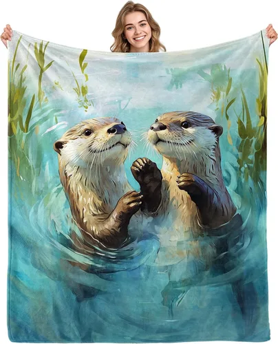 Miniatura 22 de Manta de animales del zoológico, regalos para los amantes del bosque, animales salvajes, oso, búho, sika, ciervo, ardilla, mapache, zorro, conejo