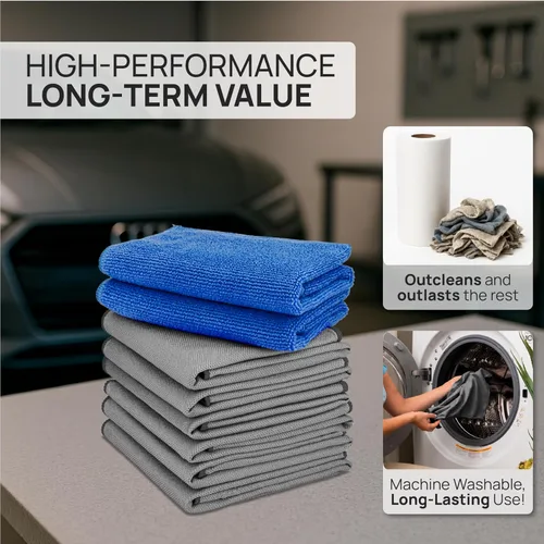 Miniatura 5 de Claro Glass Towels Detalles de Automóvil Paquete de 8 – Paño Limpiador de Parabrisas Sin Rayas Limpiador de Vidrio para Automóvil para Ventanas