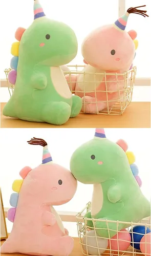 Miniatura 5 de Juguetes de peluche de animales, diseño de dinosaurio suave, para regalo, niños y niñas (azul, 13.8 pulgadas)