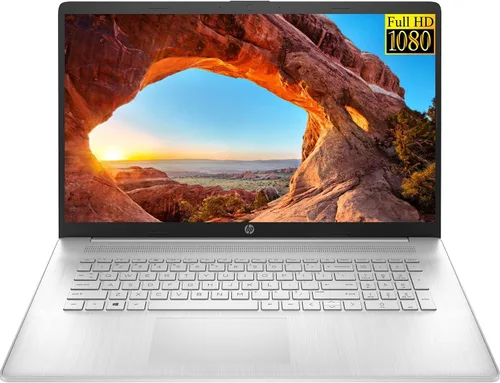 HP Laptop 17, pantalla FHD IPS de 17.3 pulgadas, procesador Intel Core i5-1135G7 de cuatro núcleos, gráficos Intel Iris Xe, 16 GB de RAM, SSD PCIe