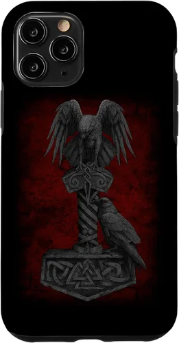 Miniatura 28 de Funda Huginn y Muninn de Mjolnir Odín de Thor para iPhone 14 Mitología nórdica vikinga