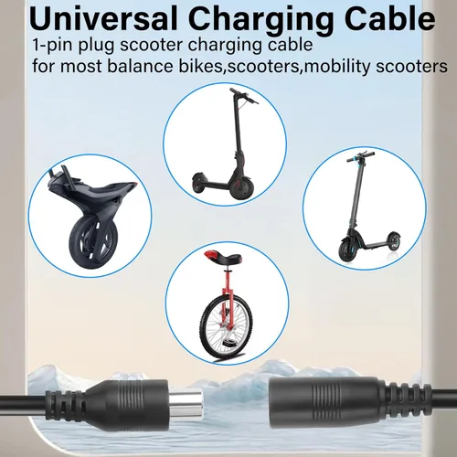 Miniatura 6 de DC5521 a 0.315 in Cable de carga de scooter eléctrico, 24 V CC 0.217 x 0.083 in a 0.315 in, cable adaptador de conector RCA para scooter eléctrico
