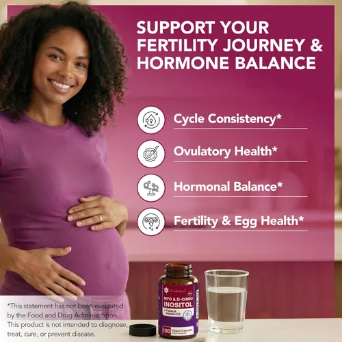 Miniatura 2 de Intimate Rose Suplemento de mio-inositol y D-Chiro inositol con folato y vitamina D - Apoya el equilibrio hormonal, los ciclos regulares y la salud
