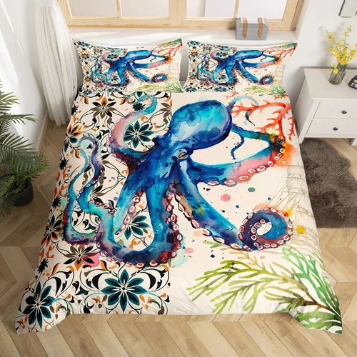 Miniatura 27 de Juego de funda de edredón de tortuga marina para niños, niñas, adolescentes, decoración de habitación, reptil, tortuga, juego de funda de edredón