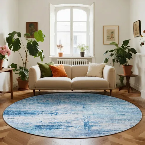 Miniatura 43 de Alfombra abstracta de 3 x 5 para sala de estar, dormitorio, entrada, color azul
