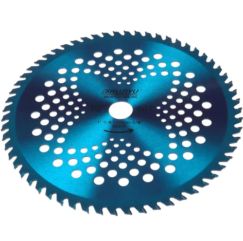 Miniatura 2 de 10"-60T. Arbor de 1" con adaptador de arandela de 7/8"-20mm-5/8", cuchilla cortadora de cepillo, cuchilla de malas hierbas. Adecuado para todas