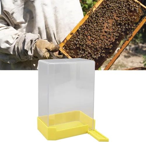 Miniatura 9 de Estación de riego de abejas, dispensador de bebida de gran capacidad de 37.2 fl oz con entrada cuadrada para abejas, herramienta de apicultura al