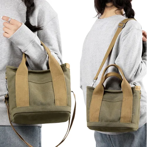 Miniatura 2 de Wxnow Bolsas de mensajero de lona para mujer, bolso cruzado de hombro