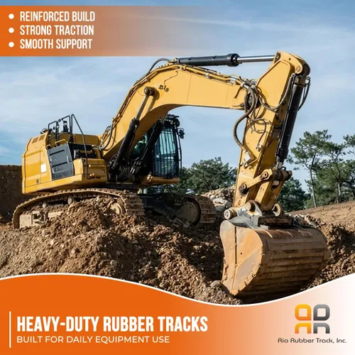 Rio Rubber Track - 2 orugas de goma de 180 x 72 x 37 pulgadas para excavadora compatibles con Katvo KV16, AGT MX-MRT14 - Accesorios de excavadora