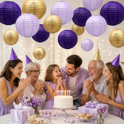 Miniatura 4 de Faroles de papel decorativos, linternas colgantes redondas, suministros de fiesta para graduación, despedida de soltera, género, neutro, baby