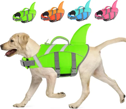 Miniatura 13 de Doglay Chaleco salvavidas para perro, tejido antidesgarros Ripstop, lindo chaleco salvavidas para perros con flotabilidad superior y asa de rescate