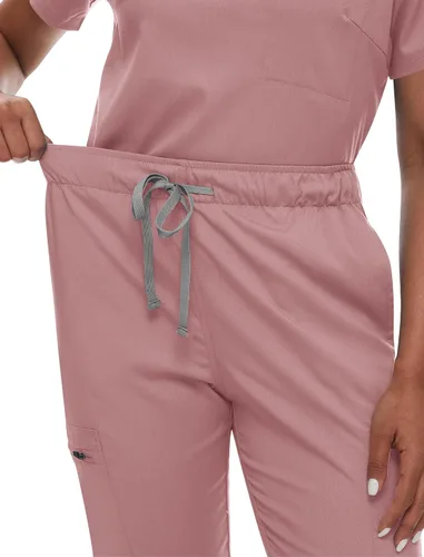Miniatura 4 de niaahinn Conjunto de uniforme médico para mujer con cuello en V clásico y pantalones deportivos de yoga, uniforme médico de enfermería