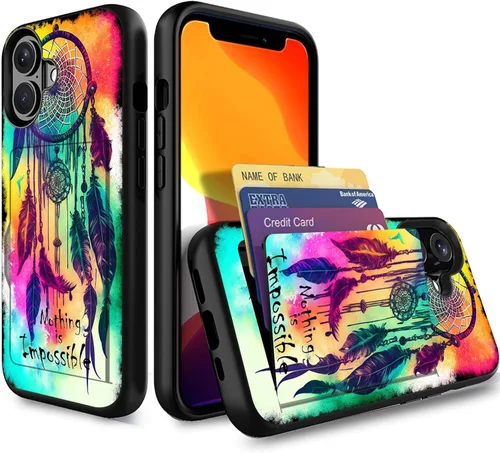 Miniatura 85 de Funda para iPhone Air, funda tipo cartera con ranura para tarjeta oculta, a prueba de golpes, TPU y PC, funda protectora de doble capa para iPhone