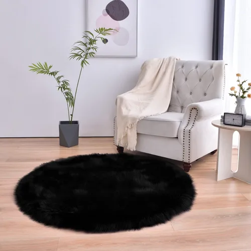 Miniatura 55 de duduta - Alfombra de pelo de oveja sintética verde esmeralda de 2 x 3 pies, alfombra esponjosa lavable para cabecera de cama pequeña, dormitorio