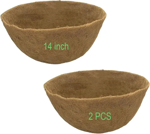 Miniatura 14 de 1 pieza de 20 pulgadas Forros de coco para macetas, forros de repuesto redondos de fibra de coco en forma de canasta