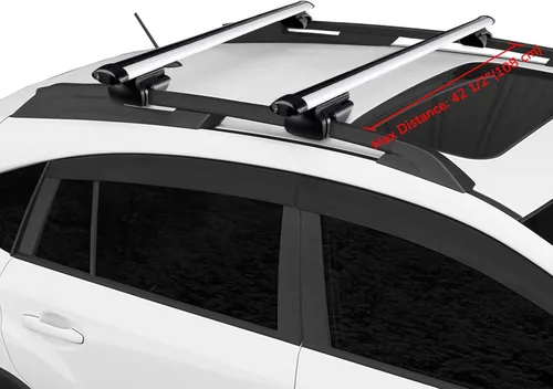 Miniatura 9 de Yescom Portaequipajes universales de aluminio de 50 pulgadas, barra de riel transversal de carga para equipaje, abrazadera ajustable para SUV