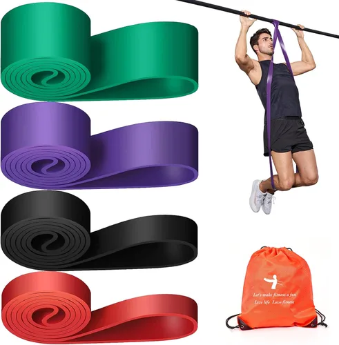 Juego de bandas de asistencia para dominadas 5 LBS - 230 LBS, bandas largas de resistencia para dominadas y entrenamiento, bandas de gimnasio para