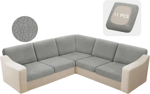 Miniatura 21 de HDCAXKJ - Fundas impermeables para cojín de sofá modular, fundas elásticas para cojín de sofá de esquina, fundas protectoras de muebles de jacquard