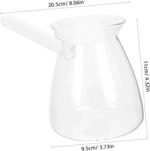 Miniatura 2 de Classics - Cafetera turca de vidrio de borosilicato, tetera Jazzva Cezve Briki, calentador de leche caliente, 15.2 fl oz