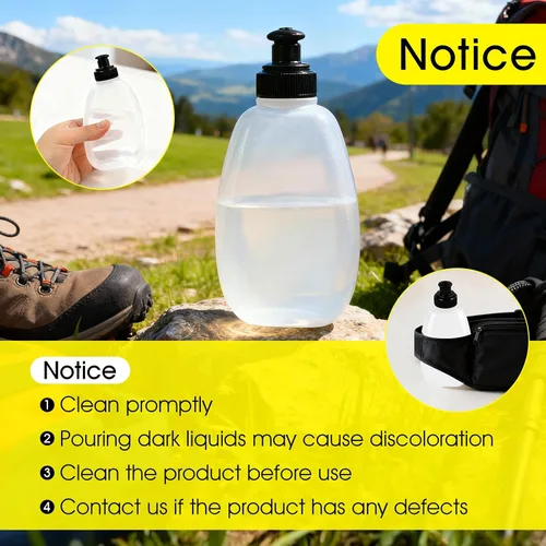 Miniatura 5 de Paquete de 2 botellas de agua para bicicleta sin BPA de 10 onzas y botella de agua para correr, para cinturón de hidratación, botella de agua
