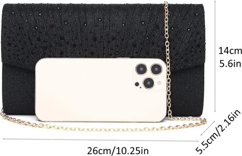 Miniatura 5 de Bolsos de noche para mujer, con lentejuelas y purpurina para mujer, bolso de mano brillante, bolso formal para boda, fiesta, baile de graduación
