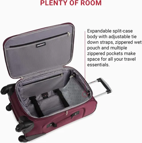 Miniatura 184 de SwissGear - Equipaje suave expandible Sion con ruedas, Negro