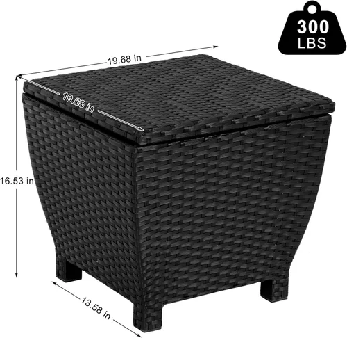 Miniatura 2 de Sundale Outdoor Caja de Almacenamiento Pequeña para Terraza con Tapa, Contenedor de Almacenamiento Exterior Pequeño de 13 Galones para Mangueras