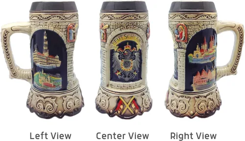 Miniatura 4 de 1 litro OktoberfestHaus Regalos para amantes de la cerveza Pintada a mano Taza alemana grande Escenas Alemana Cerveza Cerveza Cervecera Jarra