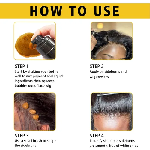 Miniatura 6 de Mousse de Tinte para Encaje de Pelo Fundido, 6.8 fl oz Mousse de Tinte para Encaje para Mujeres, Pelucas de Encaje, Toupees y Piezas de Cabello