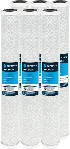 Miniatura 18 de SpiroPure SP-CBR2-10 10x2.5 0.5 Micron NSF Certificado NSF Cartucho de filtro de agua de bloque de carbono CBR2-10 155268-43 SMCB-2510 (caja de 12)