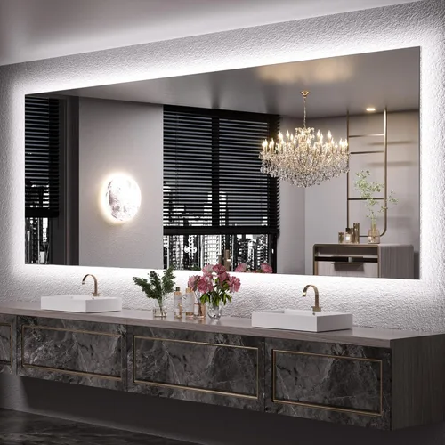 Miniatura 21 de Keonjinn Espejo de baño LED de 24 x 32 pulgadas con retroiluminación, antiniebla, CRI90+ HD regulable sin escalones, alto lumen, montaje en pared