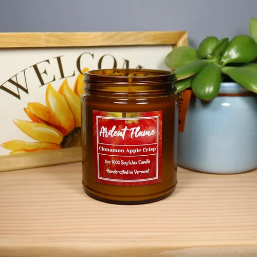 Miniatura 5 de Velas Canela y manzana crujiente Vela de cera de soja 100% natural para decoración del hogar Altamente perfumada Fragancia premium Hecho a