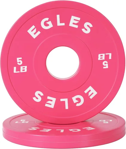 Egles Juego de Placas de Cambio 1.25LB, 2.5LB, 5LB - Placas de Peso Recubiertas de Goma en Pares, Placas Bumper Olímpicas, Codificadas por Color,