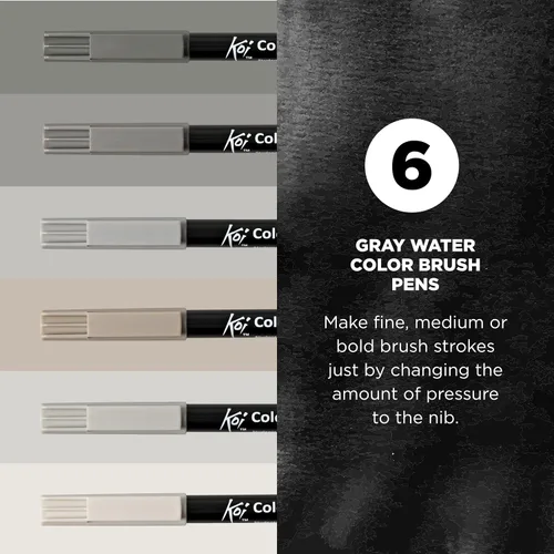 Miniatura 2 de Sakura XBR-6SA - Juego de 6 pinceles Koi para colorear, gris