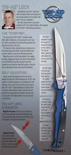 Miniatura 5 de Cold Steel Voyager Series - Cuchillo plegable con cierre de triple eje y clip de bolsillo, XL