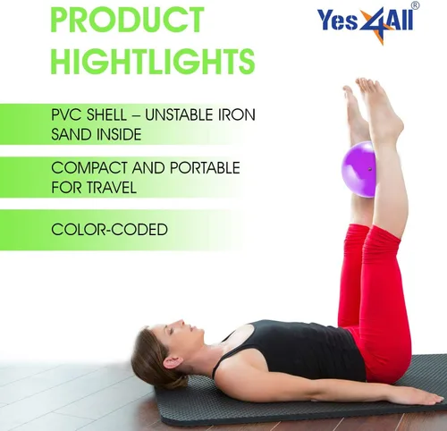 Miniatura 3 de Yes4All - Bolas de tonificación con peso para ejercicio, bolas medicinales suaves para ejercicio, pilates, yoga, equilibrio, flexibilidad, 2-10 I.