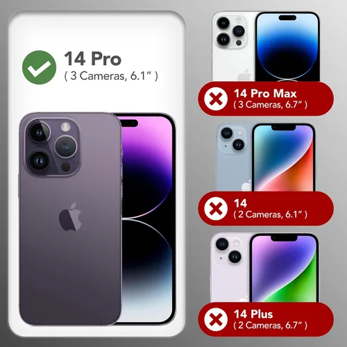Miniatura 9 de GONEZ Funda para iPhone 14 Pro, compatible con Magsafe, con protector de pantalla + protector de lente de cámara, forro de microfibra suave